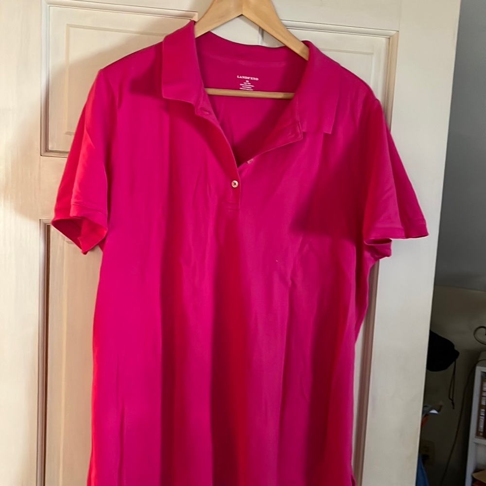 Pink golf shirt by Lands End